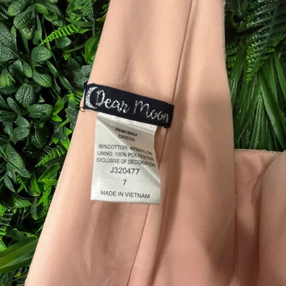 DEAR MOON Women Dress 7 Peach Orange Formal Short V Neck Prom Party 0451 - Picture 11 of 12